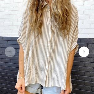 Ascot and Hart Bex Stripe Top Slouchy Top Size Small